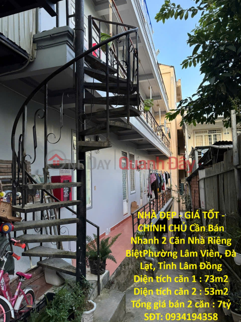 NHÀ ĐẸP - GIÁ TỐT - CHÍNH CHỦ Cần Bán Nhanh 2 Căn Nhà Riêng Biệt Vị Trí Tại Phường Lâm Viên, Đà Lạt _0