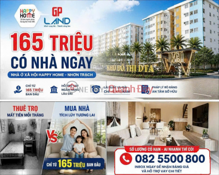 Happy Home 2 Bedrooms 2 Bathrooms - Pay 30% (165 Million VND) and own it immediately, with separate ownership certificate. Sales Listings