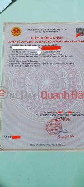 Property Search Vietnam | OneDay | Nhà ở, Niêm yết bán | NHÀ ĐẸP - VỊ TRÍ ĐẮC ĐỊA - Chính Chủ Cần Bán Nhanh Căn Nhà Tại Thị Trấn Mỹ Xuyên, Sóc Trăng