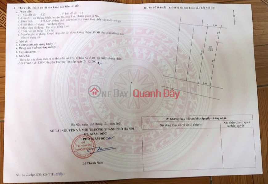 Owner selling a 178.6m2 house in Thong Nhat commune, Thuong Tin district - Near Ring Road 4, developed infrastructure. | Vietnam, Sales | đ 6.97 Billion