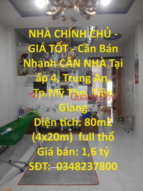 OWNER HOUSE - GOOD PRICE - For Quick Sale HOUSE In Hamlet 4, Trung An, My Tho City, Tien Giang _0