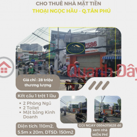 House for rent in Thoai Ngoc Hau frontage, 110m2, 1 floor, 28 million, near intersection 4 _0
