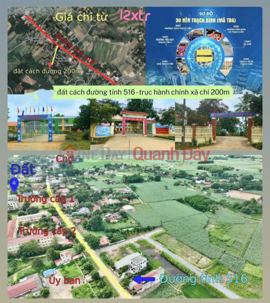 Urgent sale of residential land lot, Thach Binh, Thach Thanh, Thanh Hoa, price 12x million, 120 m2 Sales Listings