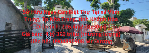 Own a Villa in Vinh Trung - Nha Trang, Extremely Cheap Price _0
