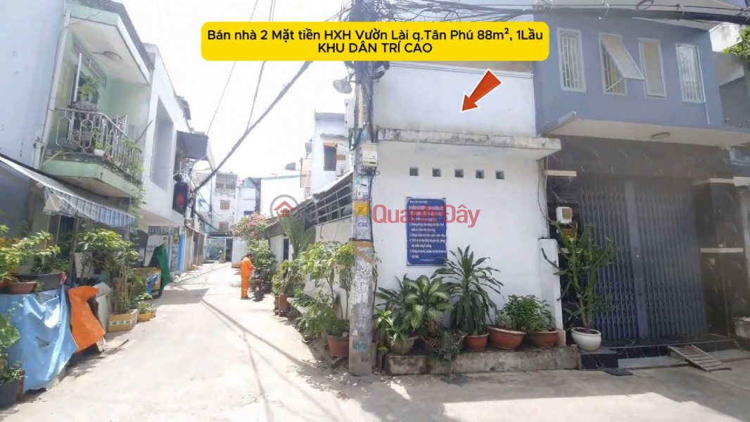 CỰC HIẾM-Bán nhà 2 Mặt tiền HXH Vườn Lài 88m², 1Lầu - KHU DÂN TRÍ CAO Niêm yết bán