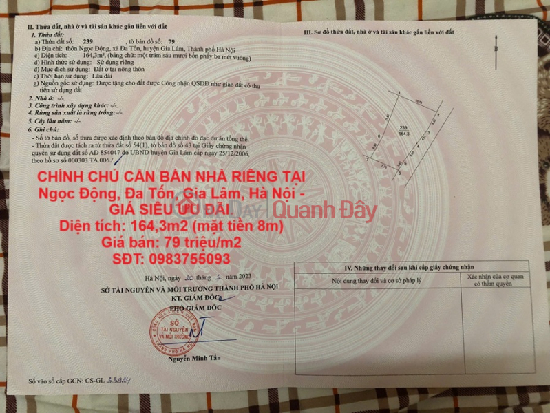 CHÍNH CHỦ CẦN BÁN NHÀ RIÊNG TẠI Ngọc Động, Đa Tốn, Gia Lâm, Hà Nội - GIÁ SIÊU ƯU ĐÃI. Niêm yết bán