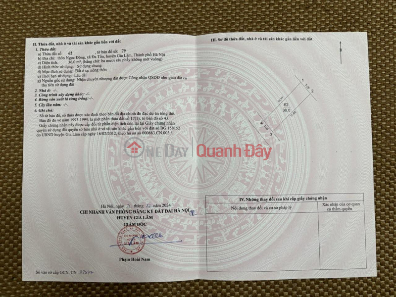 Property Search Vietnam | OneDay | Nhà ở, Niêm yết bán | BÁN 36 M2 ĐẤT MẶT ĐƯỜNG KINH DOANH NGỌC ĐỘNG – BÁT TRÀNG (GIA LÂM) GIÁ 5.8 TỶ