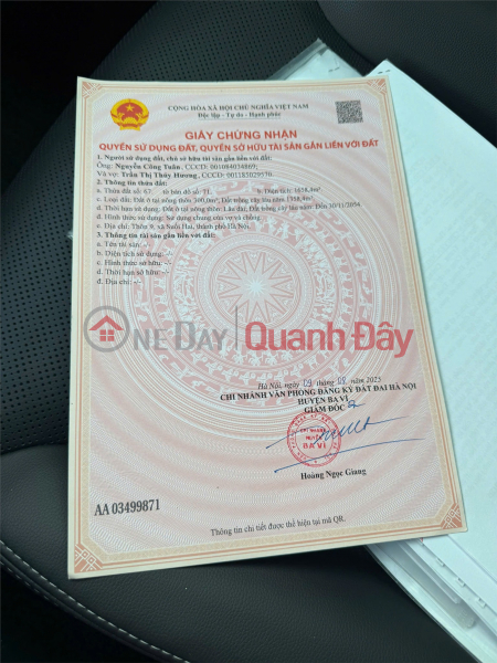 LAND FOR SALE BY OWNER - GOOD PRICE Need to sell quickly a plot of land in a prime location in Ba Vi district, Hanoi City Sales Listings