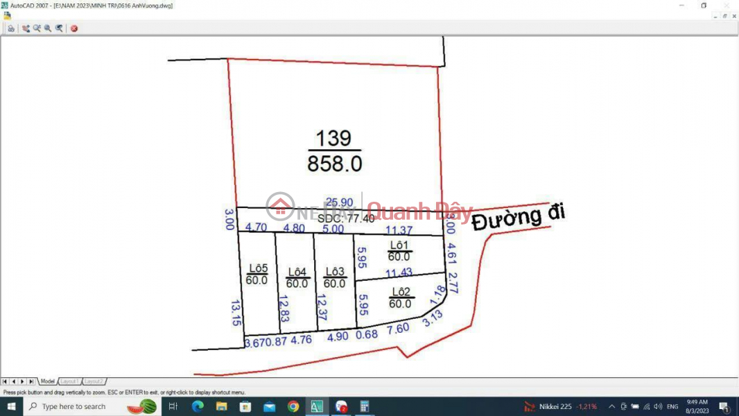 I need to sell 5 super beautiful land lots F0, all of them have 2 frontages of 3.5 cars to the land Vu Ban Minh Tri Soc Son Hanoi | Vietnam, Sales đ 550 Million