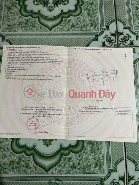 Property Search Vietnam | OneDay | Nhà ở | Niêm yết bán ĐẤT ĐẸP – GIÁ TỐT – CHÍNH CHỦ CẦN BÁN LÔ ĐẤT TẠI Đ. DT746, Xã Tân Mỹ, Huyện Bắc Tân Uyên, Bình Dương