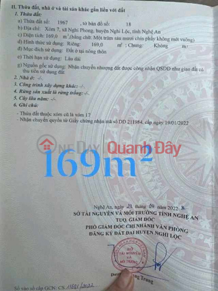 Land for sale in Hamlet 7, Nghi Phong Vietnam | Sales | đ 2.35 Billion