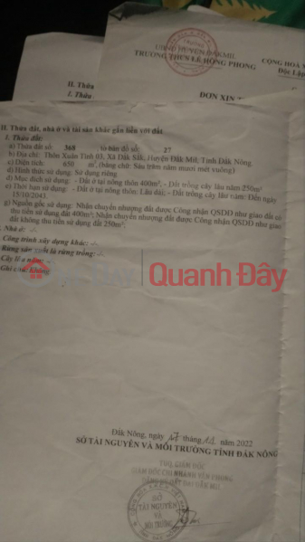 CHÍNH CHỦ Bán 2 Lô Đất Liền Kề Vị Trí Đẹp Tại Xã Đăk Sak, Huyện Đăk Mil, Đăk Nông, Việt Nam, Bán đ 1,8 tỷ