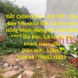 PRIME LAND FOR OWNER - GOOD PRICE - Need to Sell Land Quickly at Cho Moi - Hong Minh _0
