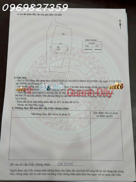 đ 5.6 Billion | Prime Land in Vinh Loc - Thu Phu (Now part of Chuong Duong Commune)