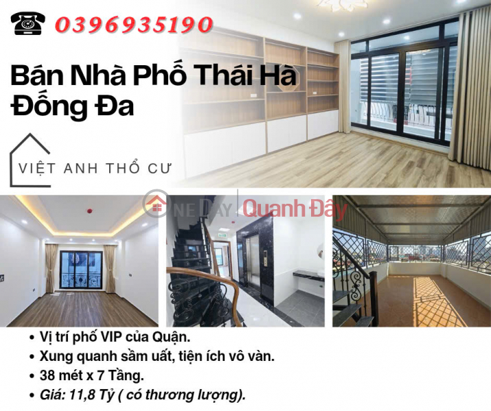 Bán nhà Phố Thái Hà, Nhà Mới Tinh, Ngõ Nông Gần Ô Tô, 38mx7T, Giá: 11.8 Tỷ, Lh: 0396935190. Niêm yết bán