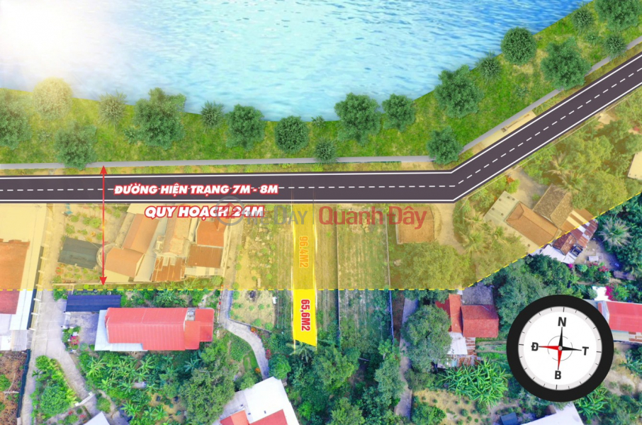 Bán nhanh đất Diên Bình, Diên Khánh, Khánh Hòa - Mặt tiền view sông - Giá chỉ 1 tỷ 379 Niêm yết bán