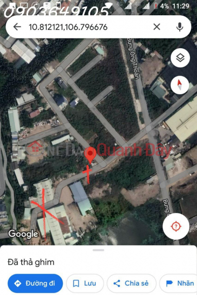 đ 165 Billion, The bank sells 3583m2 of land on Bung Ong Thon street, Phu Huu ward, contact: 0903649105
