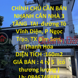 OWNER NEEDS TO SELL QUICKLY A 3-STORY HOUSE AT To Vinh Dien Street, Ngoc Trao Ward, Bim Son Town, Thanh Hoa _0
