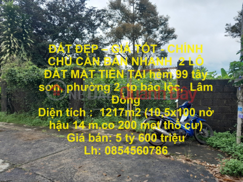 ĐẤT ĐẸP – GIÁ TỐT - CHÍNH CHỦ CẦN BÁN NHANH 2 LÔ ĐẤT MẶT TIỀN TẠI Phường 2, TP Bảo Lộc, Lâm Đồng _0