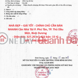 NHÀ ĐẸP – GIÁ TỐT - CHÍNH CHỦ CẦN BÁN NHANH Căn Nhà TẠI P. Phú Tân, TP. Thủ Dầu Một, Bình Dương _0
