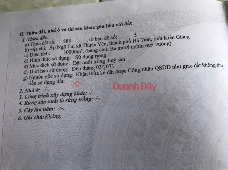 Property Search Vietnam | OneDay | Residential | Sales Listings, Selling 30,000m2 of Land with Available Industrial Shrimp Farming Square - 1 Prefabricated Bird's Nest House in Ha Tien City