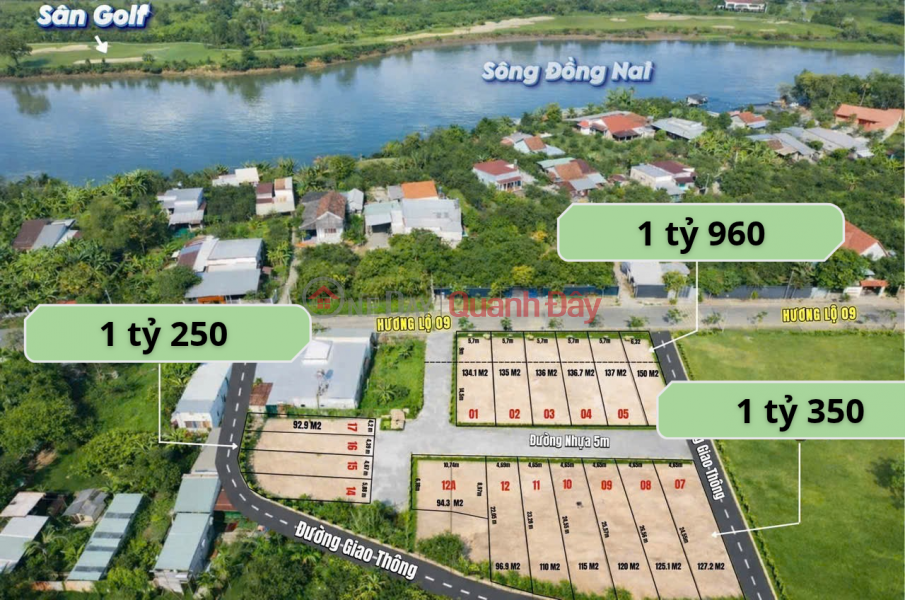ĐẤT NỀN VIEW SÔNG GẦN CẦU HÓA AN – 136m² CHỈ 1 TỶ 960 TRIỆU** - **SHR Niêm yết bán