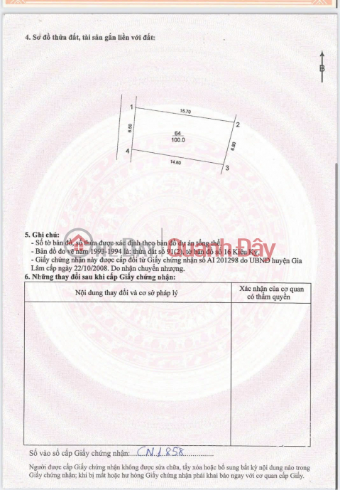 100 m2 land for sale in Kieu Ky - Gia Lam, price only 6.6 billion VND, contact 0985865658 _0