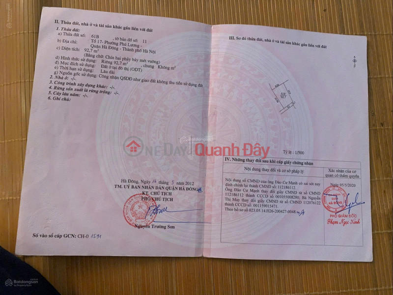 Bán nhà riêng tại Tổ dân phố Bắc Lãm 8, đường Thượng Mạo, Phú Lương, Hà Đông, 115 triệu/m2 | Việt Nam Bán, đ 115 triệu