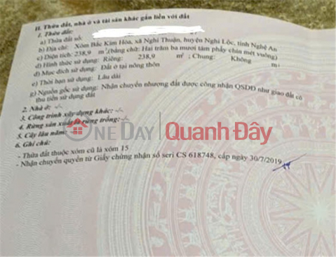 HOT HOT – BÁN ĐẤT GIÁ RẺ GẦN KHU CÔNG NGHIỆP WHA Tại Xã Nghi Thuận, Huyện Nghi Lộc, Nghệ An _0