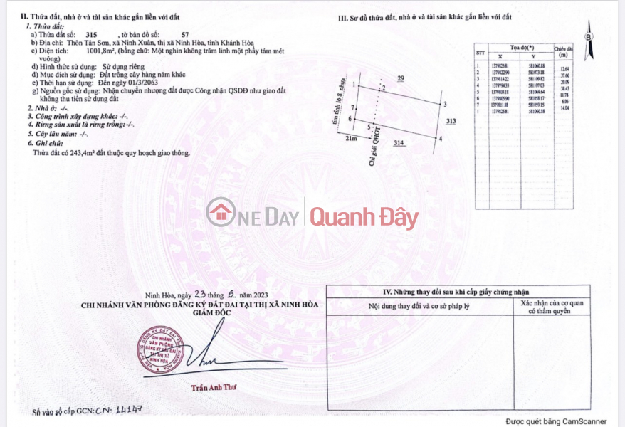 CODE 966 – 967 (NH22-23): SELLING 2 LOT OF LAND FRONT TL8, CONNECTING KHANH VINH, NINH HOA Sales Listings