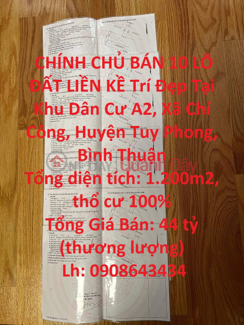 CHÍNH CHỦ BÁN 10 LÔ ĐẤT LIỀN KỀ Trí Đẹp Tại Tuy Phong, Bình Thuận _0