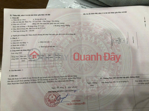 ĐẤT ĐẸP - GIÁ TỐT - Bán GẤP 4 Lô Đất Tiềm Năng tại Cẩm Giàng - Hải Dương _0