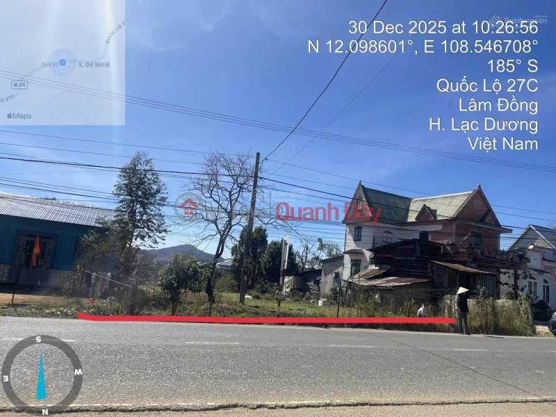 OWNER SELLING 1,869M2 LAND WITH WIDE REAR AREA, RESIDENTIAL LAND TITLE, FULL AMENITIES, FRONTAGE ON NATIONAL HIGHWAY 27C - LAC DUONG Sales Listings