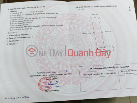 NICE LAND LOT 152M² – 6M FRONTAGE – 9M CAR-AVOIDING ROAD – PHAN DUNG, DUONG KINH – PRICE ONLY 3XTR\/M² – ZALO 0567 _0