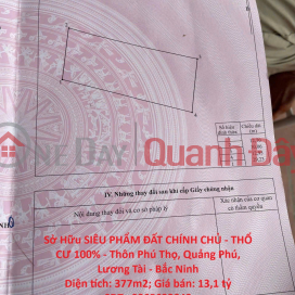Sở Hữu SIÊU PHẨM ĐẤT CHÍNH CHỦ - THỔ CƯ 100% - Thôn Phú Thọ, Quảng Phú, Lương Tài - Bắc Ninh _0