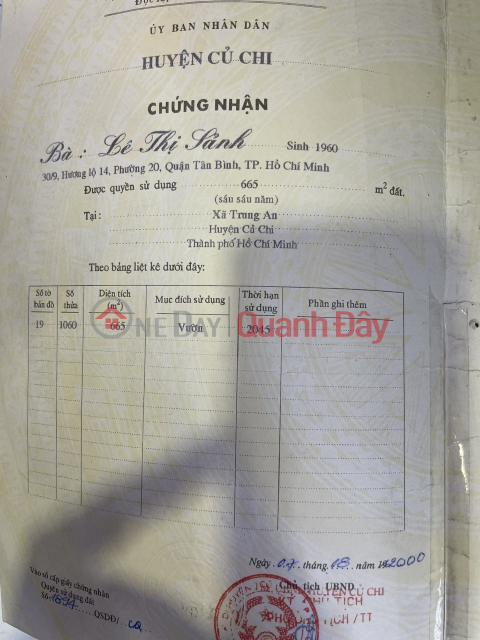 High-return investment opportunity: Land plot for sale with three road frontages in Trung An Commune, Cu Chi District, Ho Chi Minh City. _0
