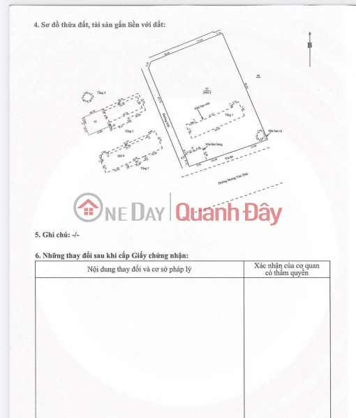 Land for sale on Hoang Van Thai street - Includes a 3-story office building. Sales Listings