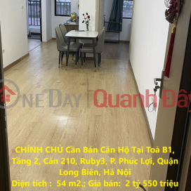 CHÍNH CHỦ Cần Bán Căn Hộ Tại Toà B1, Tầng 2, Căn 210, Ruby3, P. Phúc Lợi, Quận Long Biên, Hà Nội _0