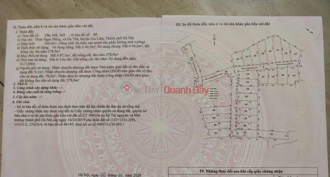 CHỦ CẦN BÁN 40.5 M2 ĐẤT ĐA TỐN - GIA LÂM, GIÁ CHỈ NHỈNH 3 TỶ, LH 0985865658 Niêm yết bán