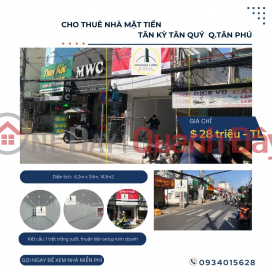 Cho thuê nhà Mặt Tiền Tân Kỳ Tân Quý 143m2, 28 triệu, gần trường Đại Học _0