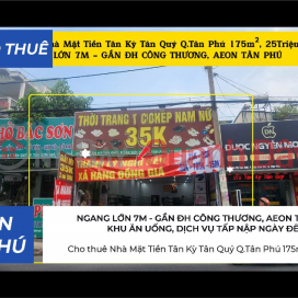 Cho thuê Nhà Mặt Tiền Tân Kỳ Tân Quý Q.Tân Phú 175m²,NGANG 7M, 25Triệu _0