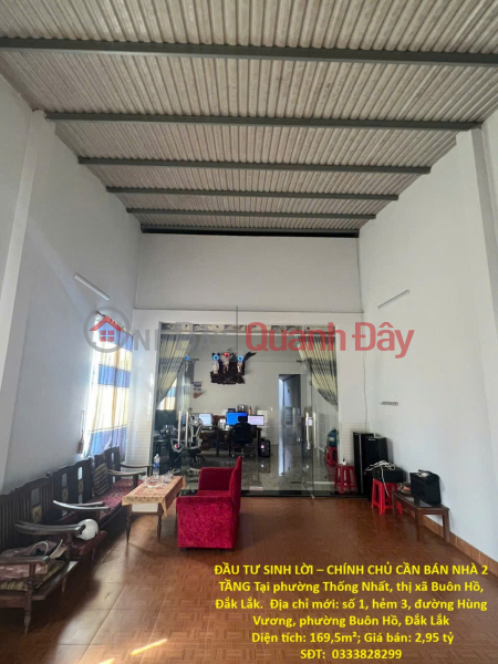 PROFITABLE INVESTMENT – OWNER NEEDS TO SELL A 2-STORY HOUSE in Thong Nhat Ward, Buon Ho Town, Dak Lak Province Sales Listings