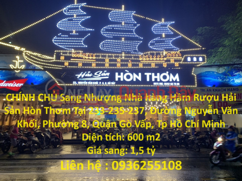 CHÍNH CHỦ Sang Nhượng Nhà hàng Hầm Rượu Hải Sản Hòn Thơm Tại Quận Gò Vấp - HCM _0