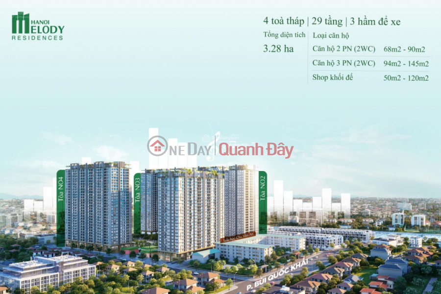 Siêu đẹp căn hộ 2PN tại Hanoi Melody Residences giá từ 4,5 tỷ, ban công Đông Nam (HTLS 0%, CK 9%) Niêm yết bán