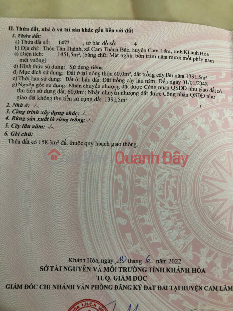 Gia đình cần sang nhượng lại lô đất tại trung đô thị mới Cam Lâm, Khánh Hoà _0