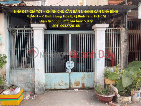 BEAUTIFUL HOUSE AT A GREAT PRICE – OWNER NEEDS TO SELL QUICKLY – HOUSE IN BINH THANH – Binh Hung Hoa B Ward, Binh Tan District, Ho Chi Minh City _0