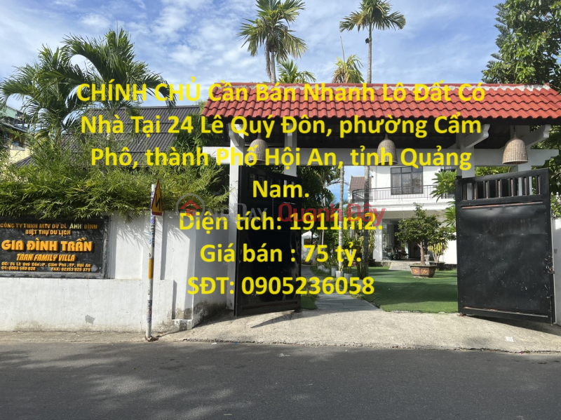 OWNER Needs to Sell Land Plot with House Quickly in Hoi An City, Quang Nam Province. Sales Listings