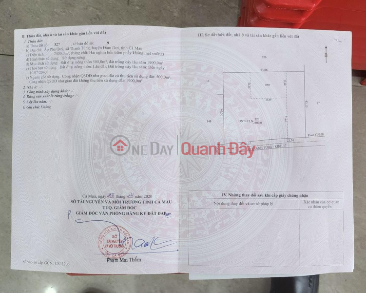 Property Search Vietnam | OneDay | Residential | Sales Listings, OWNER NEEDS TO SELL URGENCY Plot of Land with Beautiful Location in Thanh Tung commune - Dam Doi district