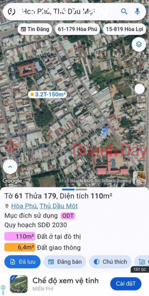 đ 5,8 tỷ | Bán đất tặng nhà cấp 4 tại Hòa Phú, Thủ Dầu Một, DT 110m2 full thổ cư, giá 5,8 tỷ