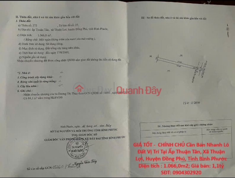 GIÁ TỐT - CHÍNH CHỦ Cần Bán Nhanh Lô Đất Vị Trí Tại Huyện Đồng Phú, Tỉnh Bình Phước Niêm yết bán